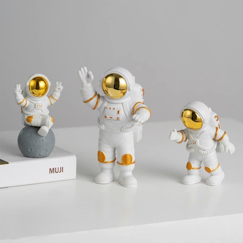 Street27® Astronaut Action Figurine Home Decor (3Pcs) - Golden