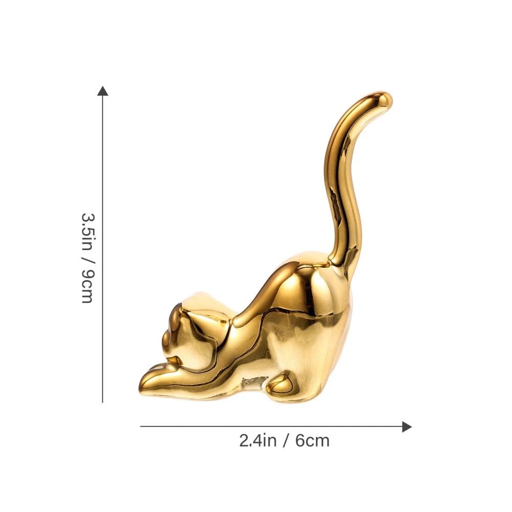 Street27® Cat Statues for Home Decor (2 Pcs) - Golden