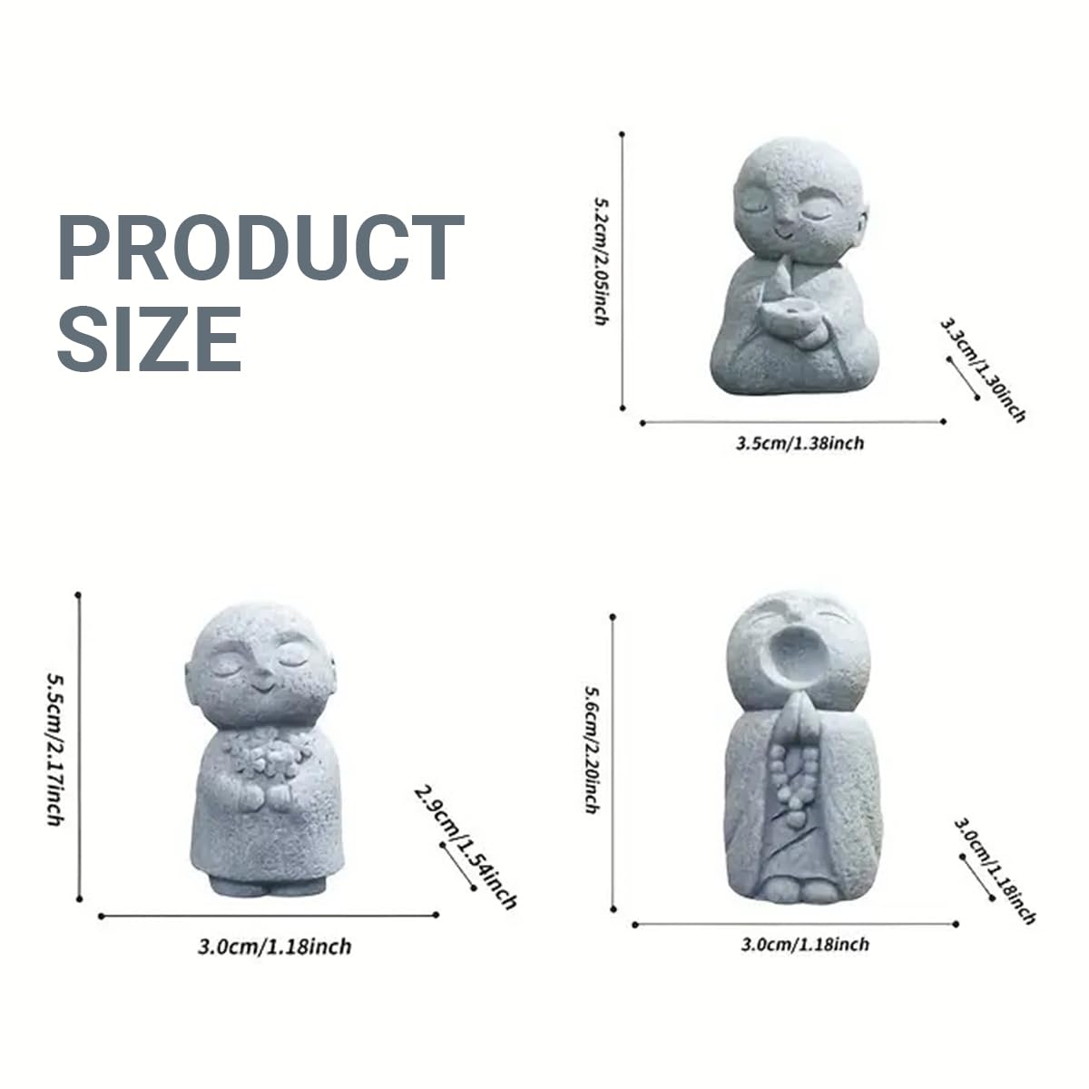 Street27® Monk Statues Showpiece for Home Decor (3 Pcs)