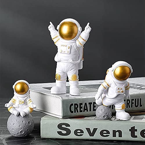 Street27® Astronaut Spaceman Statue (Set Of 3) - Matte Golden