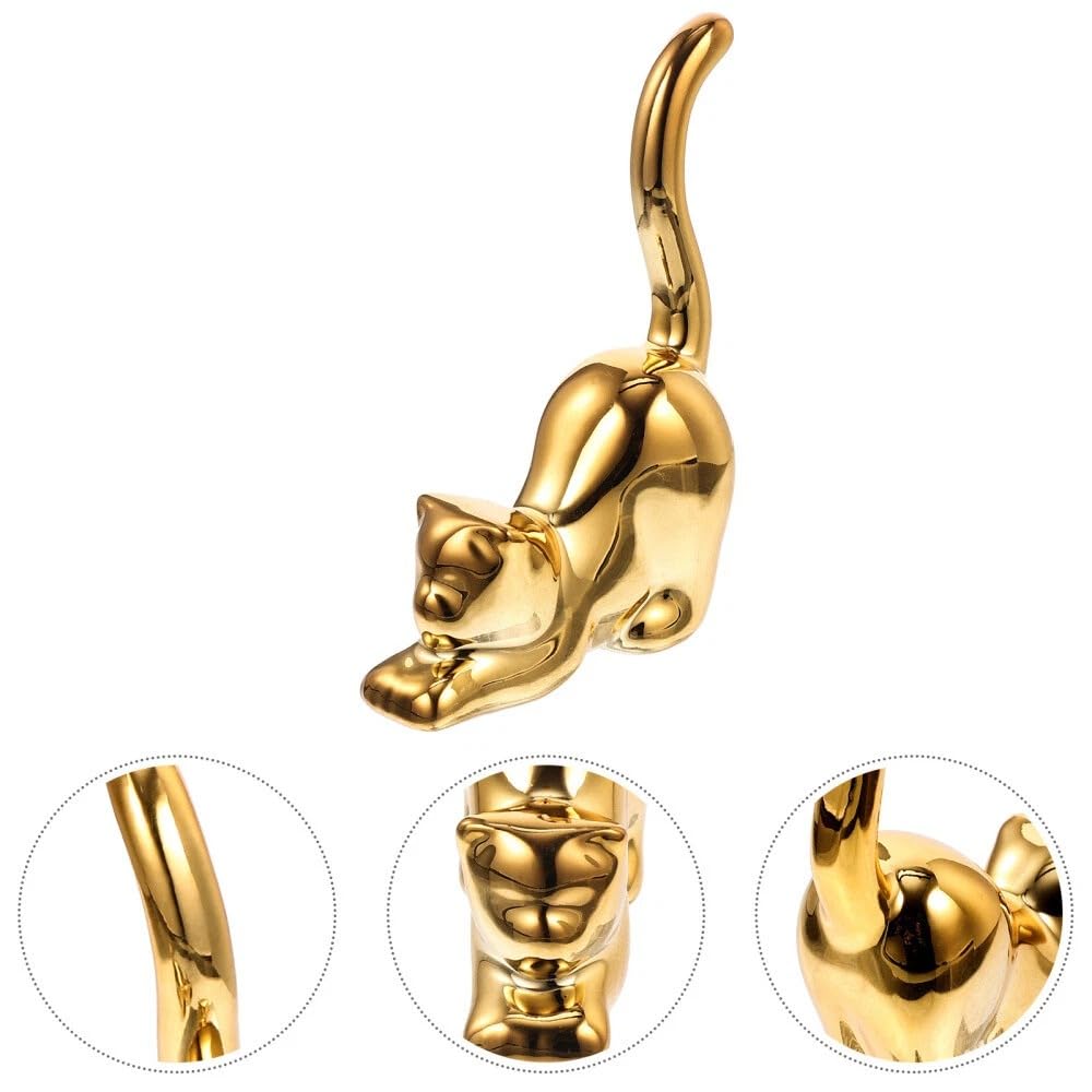 Street27® Cat Statues for Home Decor (2 Pcs) - Golden