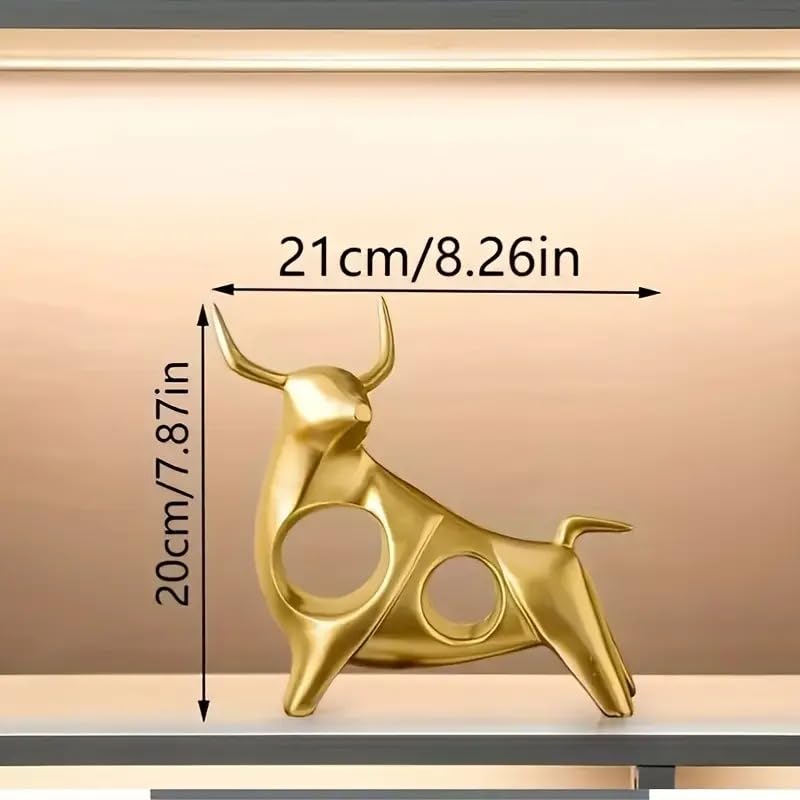 Street27® Bull Statues for Home Decor (2pcs) - Golden