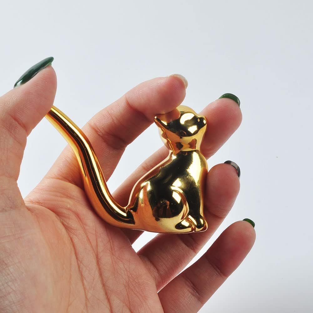 Street27® Cat Statues for Home Decor (2 Pcs) - Golden