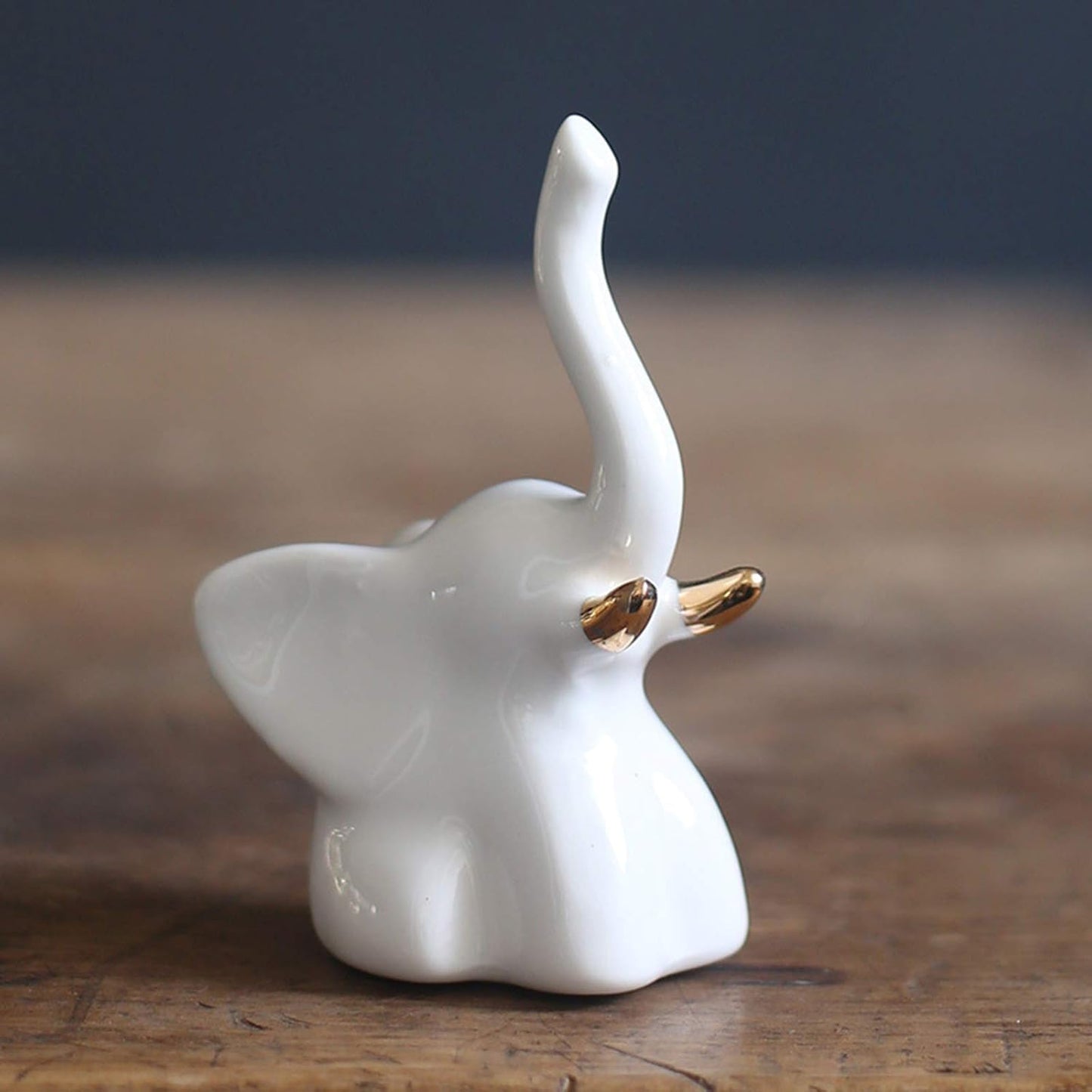 Street27® Elephant Statue for Home Decor (2pcs) - White & Gold