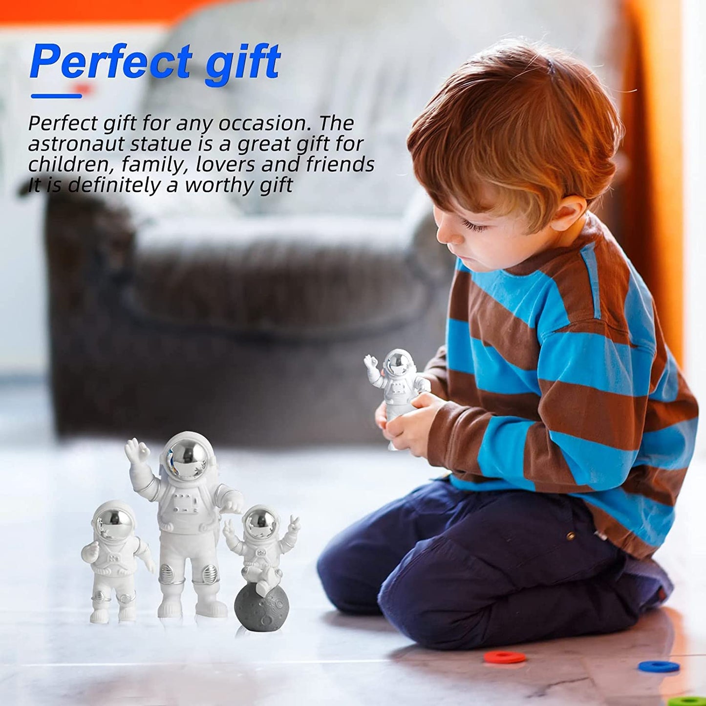 Street27® Astronaut Action Figurine Home Decor (3Pcs) - Golden