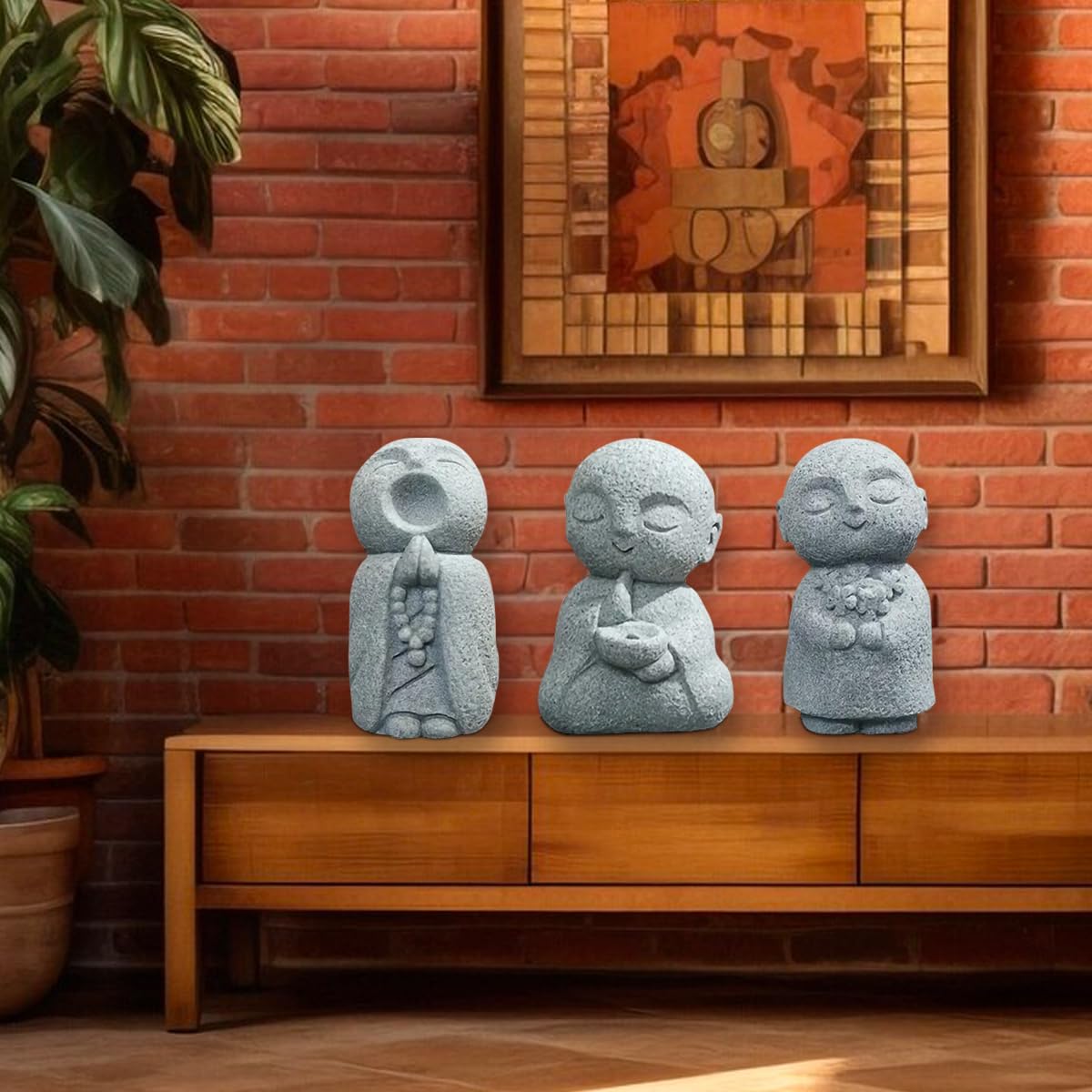 Street27® Monk Statues Showpiece for Home Decor (3 Pcs)