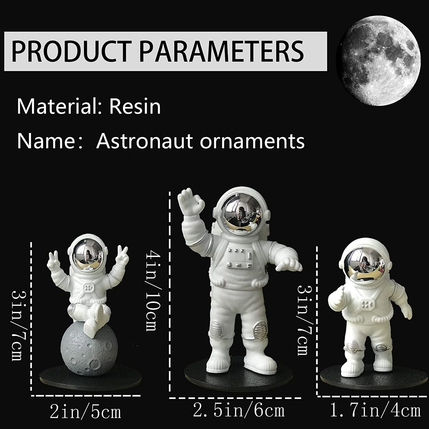 Street27® Astronaut Action Figurine Home Decor (3Pcs) - Golden