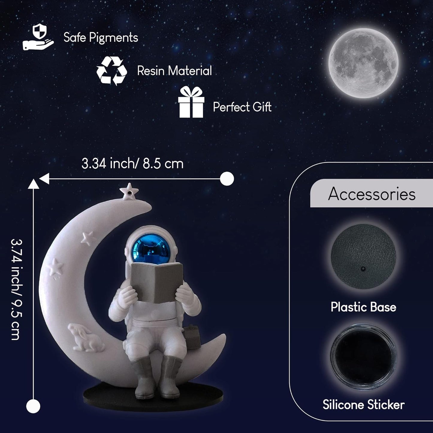Street27® Astronaut Figurine Showpiece for Home Décor - Moonstar Blue