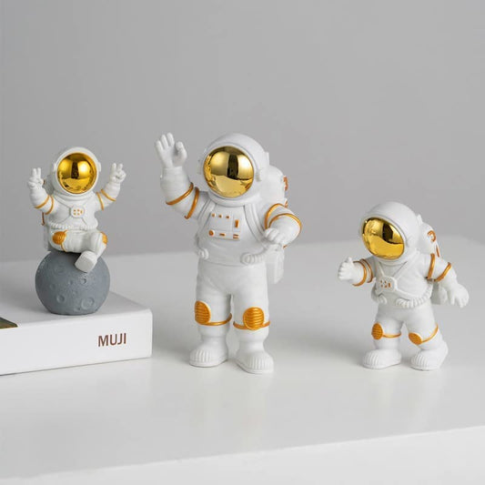 Street27® Astronaut Action Figurine Home Decor (3Pcs) - Golden