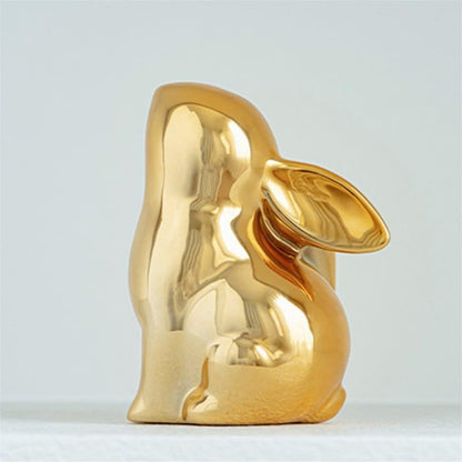 Street27® Rabbit Statues For Home Decor (2 Pcs) - Golden