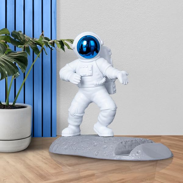 Street27Â® Astronaut Figurine Showpiece for Home DÃ©cor Idols for Office Desk Table, Creative Phone Stand Holder Desk Accessories Tabletop Statue for Gift Gifting Items Birthday Decoration (Blue-A)