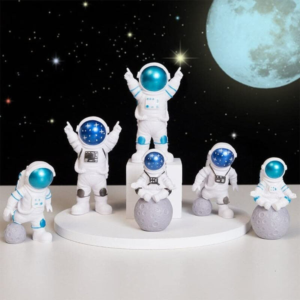 Street27Â® Resin Astronaut Spaceman Statue Ornament Home Office Desktop Figurine Decors | Blue (Set of 3)