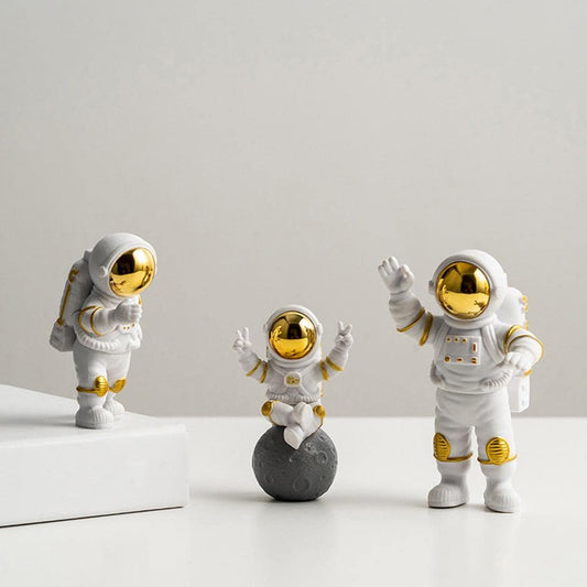 Street27® Astronaut Action Figurine Home Decor (3Pcs) - Golden