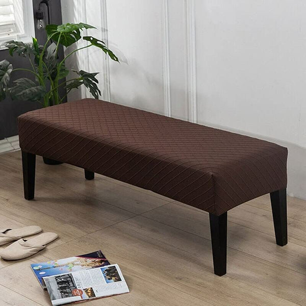 Street27Â® High Stretch Jacquard Dining Bench Cover Elastic Chair Covers - Anti-Dust Removable Bench Slipcover Washable Bench Seat Protector Cushion Cover for Living Room, Bedroom (Brown)