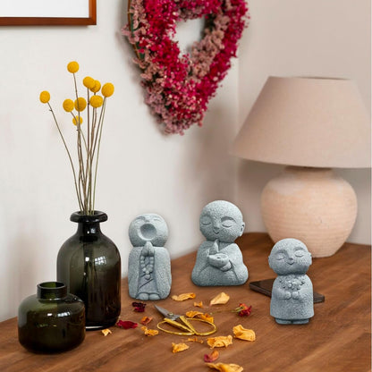Street27® Monk Statues Showpiece for Home & Office Decor (3 Pcs)